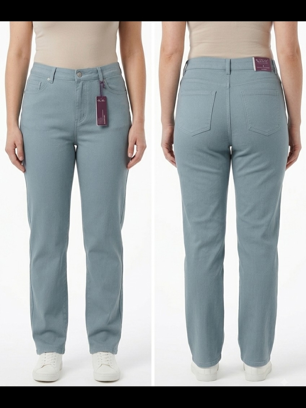 Gloria Vanderbilt Straight Leg Jeans in Rain Cloud Color